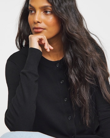 Eversoft Black Crew Neck Cardigan