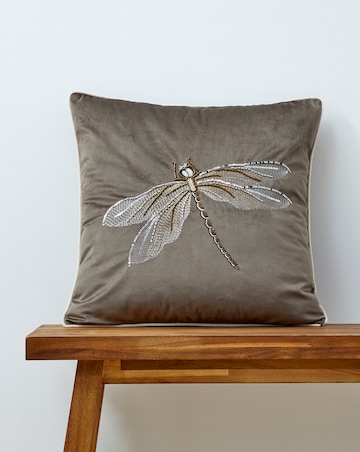 Embellished Dragonfly Cushion