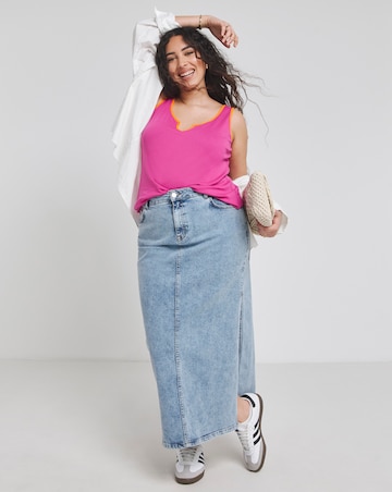 Pink & Orange Contrast Piping Tank