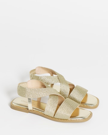 Janna Elasticated Flat Sandals - Extra Wide Fit (EEE)