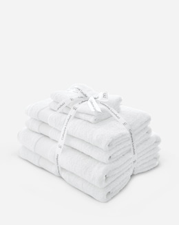 Catherine Lansfield Anti Bacterial 6 Piece Cotton Towel Bale White