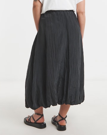 Simply Be Black Textured Bubble Hem Midaxi Skirt