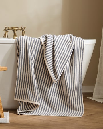 Yard Hebden Stripe Cotton Towel - Grey