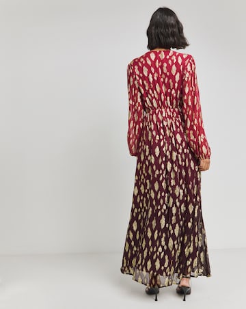 Ombre Jacquard Foil Maxi Dress