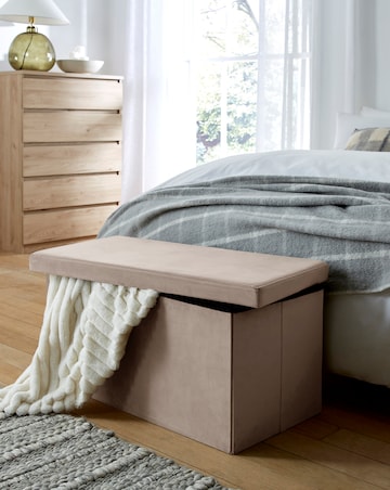 Velvet Foldable Storage Ottoman