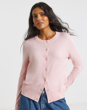 Eversoft Pink Crew Neck Cardigan