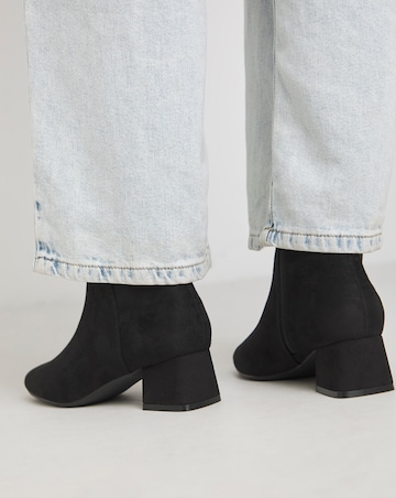 Kit Low Block Heel Ankle Boots Extra Wide EEE Fit
