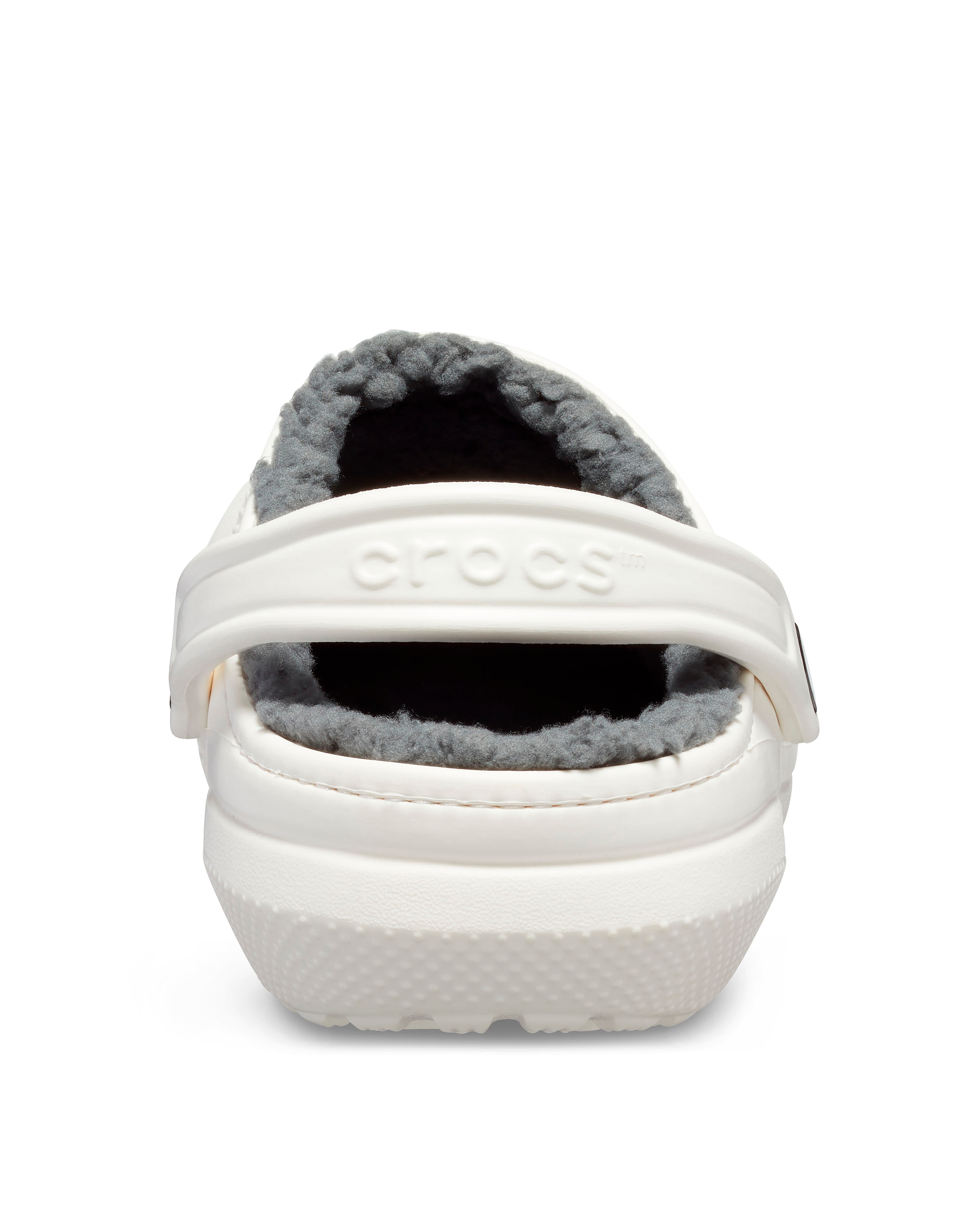 Crocs White Fleece Lined Classic Clog -Standard Fit (D) | Simply Be
