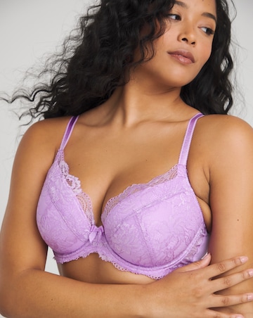 Pretty Secrets (2 Pack) Ella Lace Padded Plunge Wired Bras (B-J) Lilac/Blue