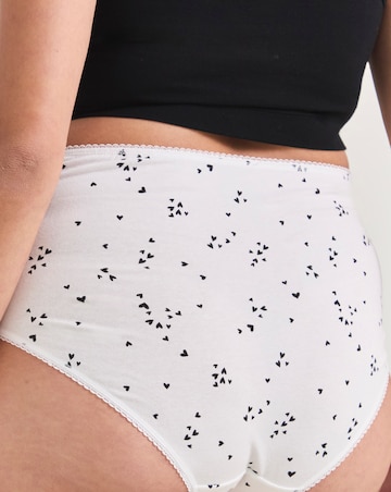 Pretty Secrets (5 Pack) Lace Top Full Fit Knickers Heart Print