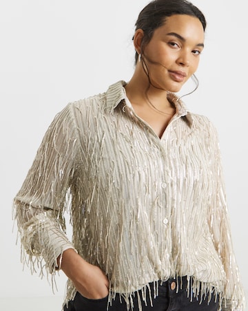 Joanna Hope Sequin Tassle Shirt