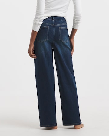 99 1 Indigo Comfort Stretch Slouchy Wide Leg Jeans