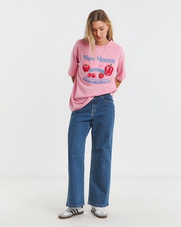 Pink Oversized Farmers Market Graphic T-Shirt