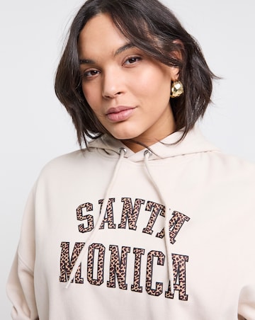 Simply Be Ecru Santa Monica Graphic Hoodie