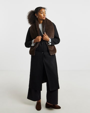 Faux Fur PU Trim Scarf