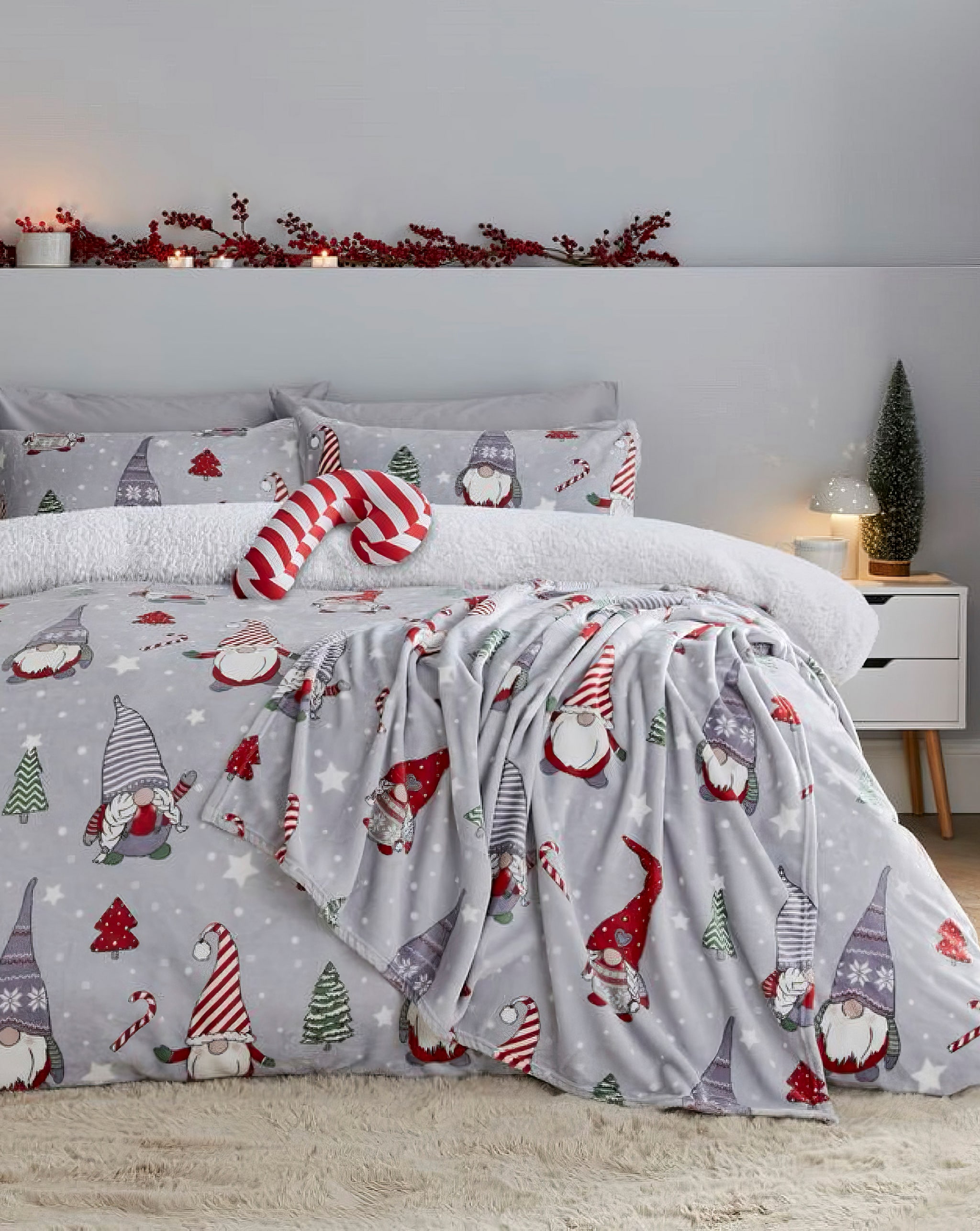 Grey festive bedding set