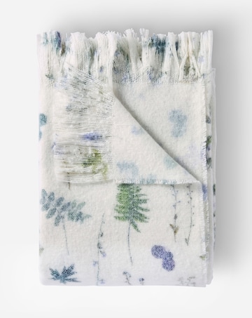 Pressed Leaf Printed Faux Mohair Throw