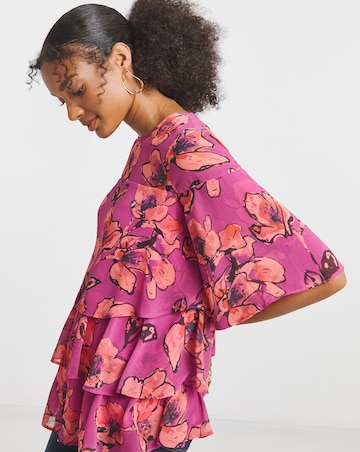 Joanna Hope Tiered Ruffle Blouse