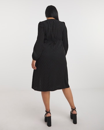 Nobody's Child Dee Dee satin Jacquard Scoop Neck Midi Dress