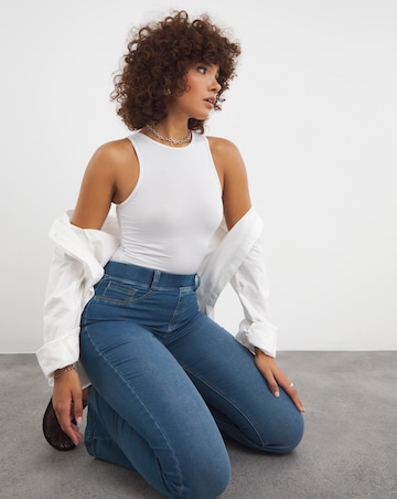 Erin Mid Blue Pull On Bootcut Jeggings