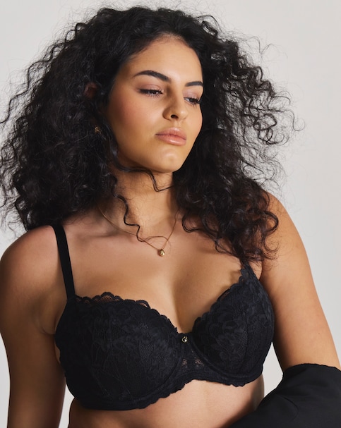 Ann Summers Sexy Lace Balcony Bra Black