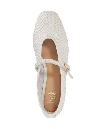 Dune Ecru Headliner Woven Mary Jane Ballet Shoes - Standard Fit