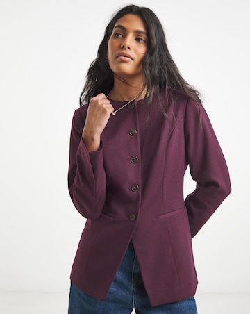 Simply Be Aubergine Collarless Waisted Blazer