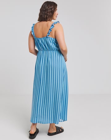 Simply Be Stripe Print Frill Strap Midi Dress