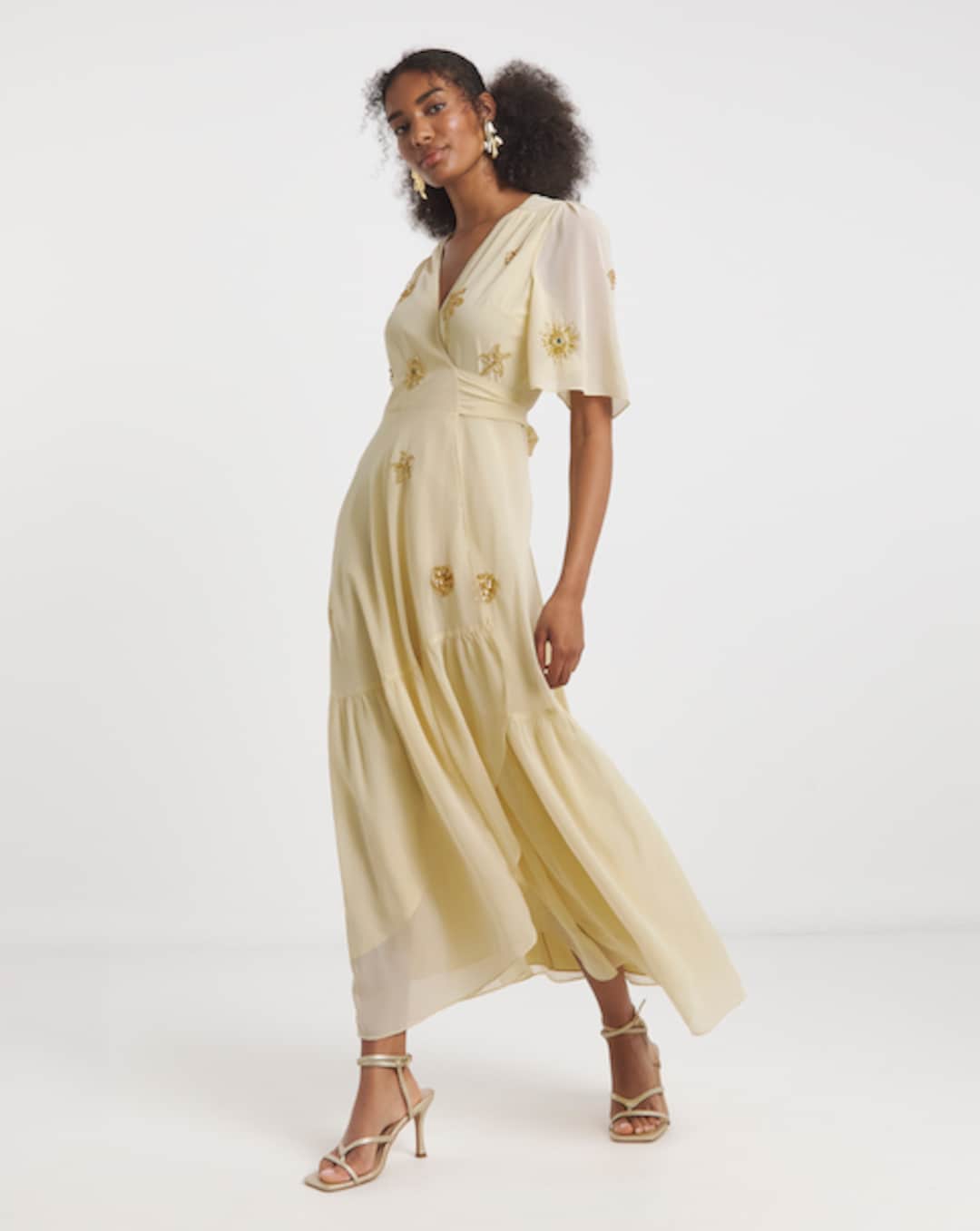 Women's Cream Wrap Dresses in Sizes 10-32 | Simply Be