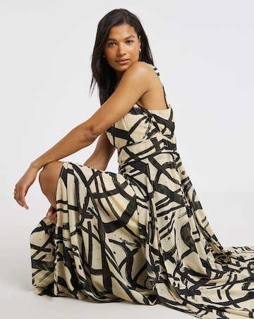 Religion Hand Painted Halter Maxi Dress