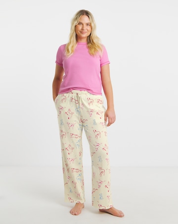 Simply Be (2 Pack) Dog Print Ribbed T-Shirt Pyjama Sets