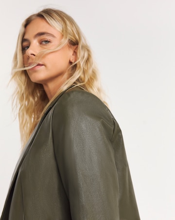 Khaki PU Blazer