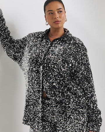 Gunmetal Sequin Shirt
