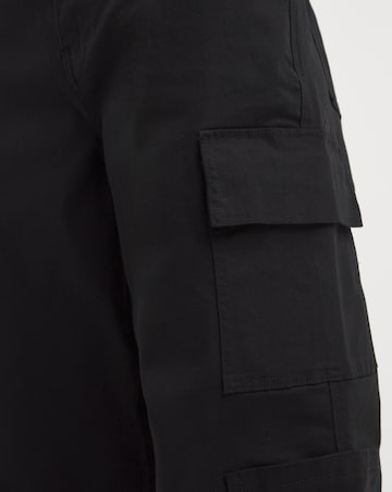 Black Adjustable Double Pocket Cargo Trousers