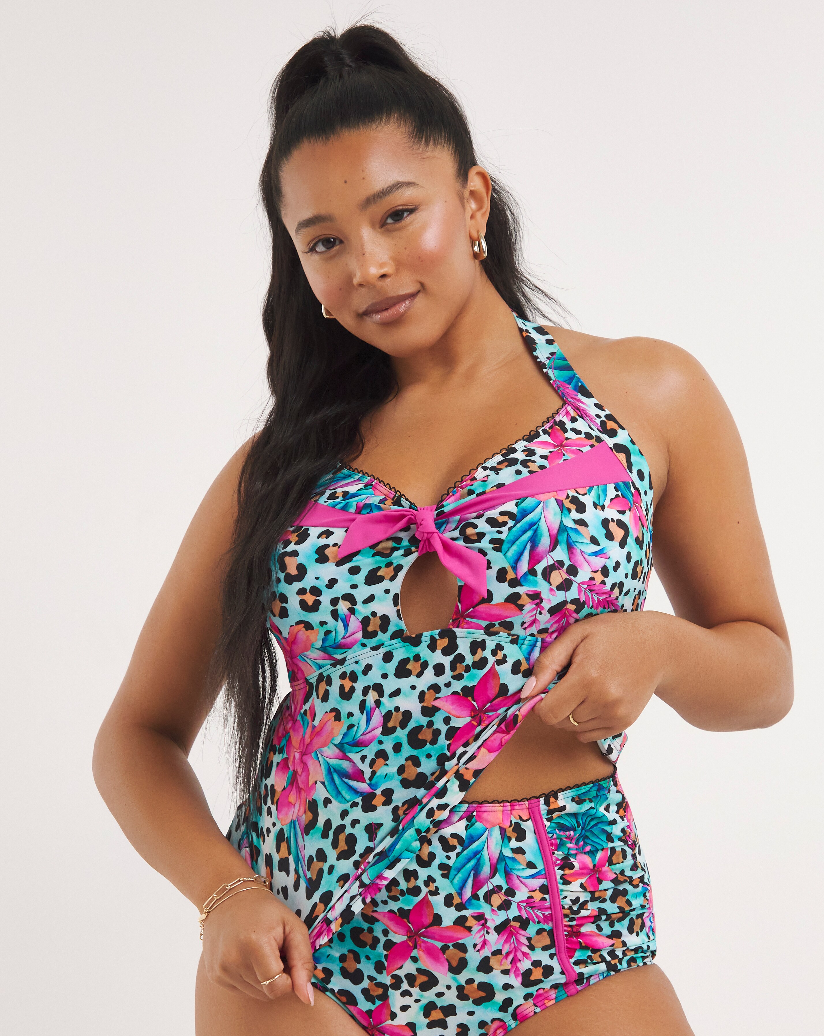 Joe Browns Floral Leopard Tankini Top Simply Be