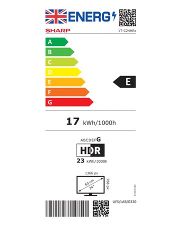 SHARP 1T-C24HE2245KB 24in HD Ready Smart TiVo LED TV with Freely