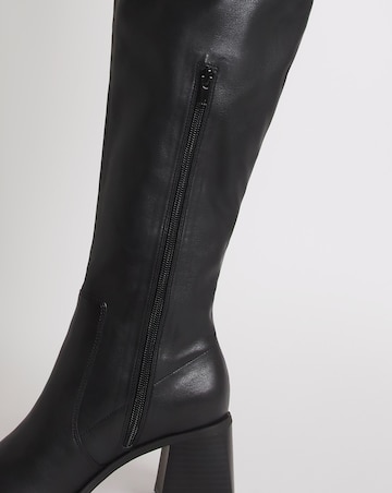 Bronte Stretch Over The Knee Heeled Boots Extra Wide EEE Fit Curvy Calf