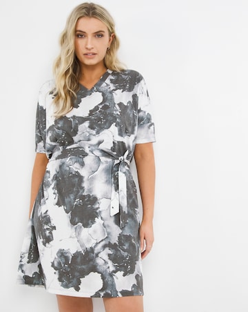 Religion Lapis Jersey Tie Waist Dress