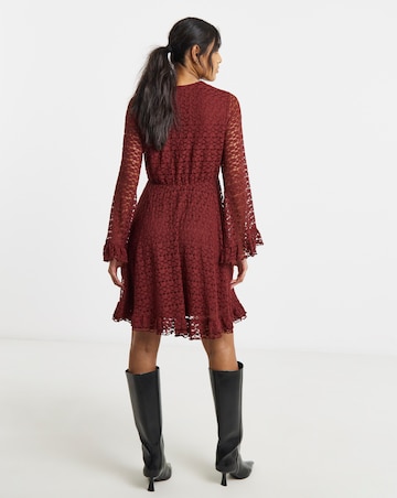 Burgundy Lace Skater Dress