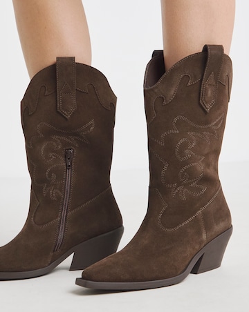 Hydra Embroidered Leather Western Boots Extra Wide EEE Fit Standard Calf