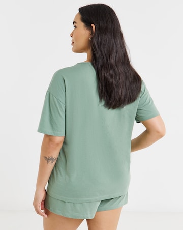 Pretty Secrets Back to Basics Pyjama Short Set Khaki