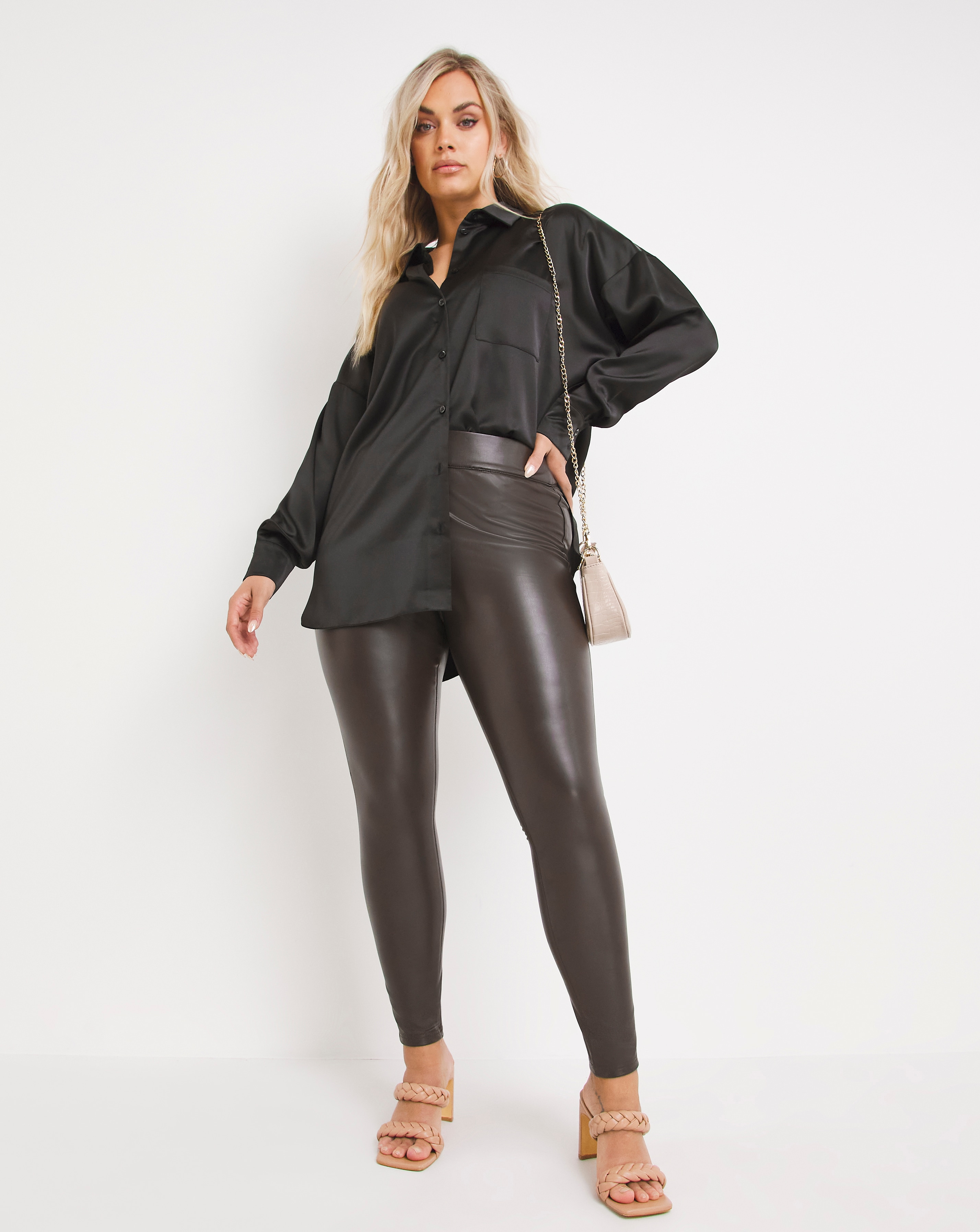 Buy JD Williams Black Pu Leggings With Cosy Touch Lining from the