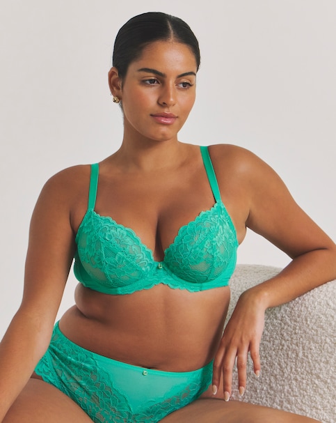 Ann Summers Sexy Lace Fuller Bust Non Pad Wired Bra Bright Green