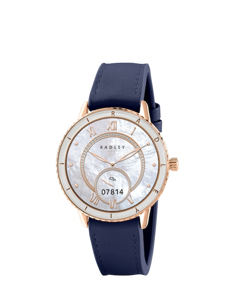Radley Series 57 AMOLED Navy Leather and Silicone Strap Smart Watch