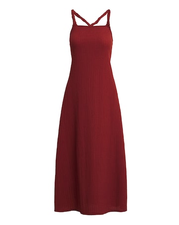 Rust Textured Jersey Trapeze Maxi Dress