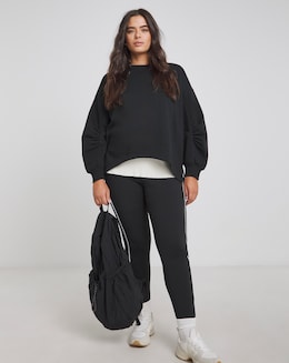 Simply Be Black Curved Hem Dip Back Sweatshirt