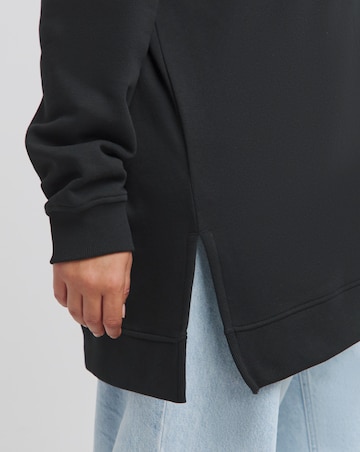 Black Side Split Sweatshirt Tunic