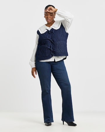 Super Stretch Premium Denim Indigo Flared Jeans