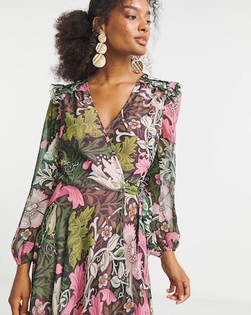 Hope & Ivy Rosehip William Morris Society Maxi Dress