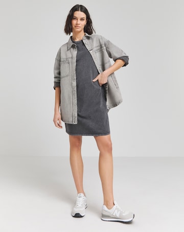 Acid Wash Cotton Jersey T-Shirt Dress